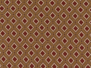 Heavy Duty Geometric Diamond Burgundy Red Ivory Gold Upholstery Drapery Fabric