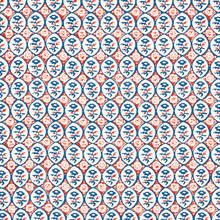 Load image into Gallery viewer, Schumacher Josiane Floral Fabric 180600 / Rouge &amp; Navy