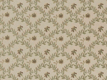 Load image into Gallery viewer, Heavy Duty Floral Brocade Seafoam Green Ivory Brown Upholstery Drapery Fabric