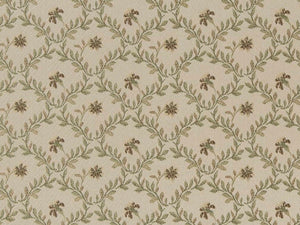Heavy Duty Floral Brocade Seafoam Green Ivory Brown Upholstery Drapery Fabric