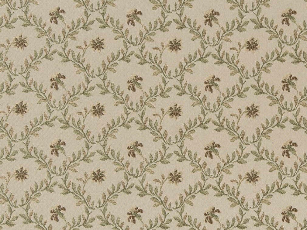 Heavy Duty Floral Brocade Seafoam Green Ivory Brown Upholstery Drapery Fabric