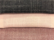 Load image into Gallery viewer, MCM Mid Century Modern Textured Tweed Charcoal Black Blush Rose Mauve Drapery Fabric