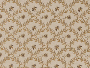 Heavy Duty Floral Brocade Beige Gold Ivory Brown Upholstery Drapery Fabric