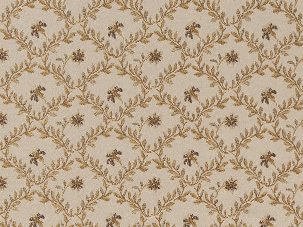 Heavy Duty Floral Brocade Beige Gold Ivory Brown Upholstery Drapery Fabric