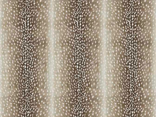 Linen Rayon Brown Taupe Ivory Fawn Animal Print Upholstery Drapery Fabric