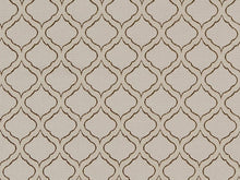Load image into Gallery viewer, Silver Grey Brown Trellis Diamond Upholstery Drapery Fabric
