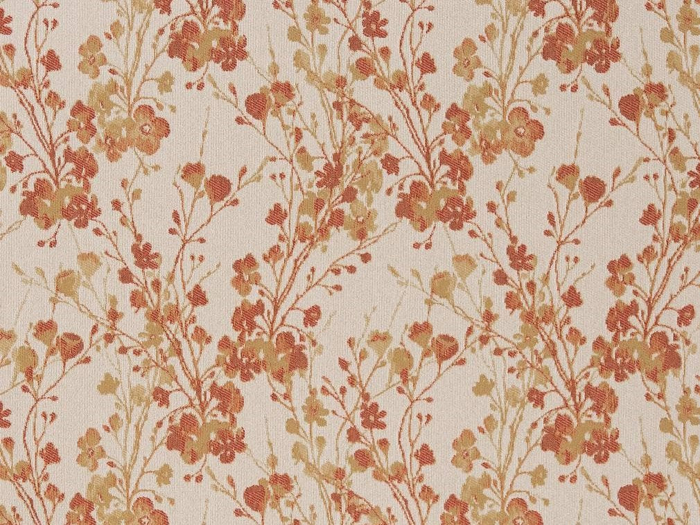 Heavy Duty Abstract Floral Tapestry Orange Coral Beige buy Ivory Upholstery Fabric