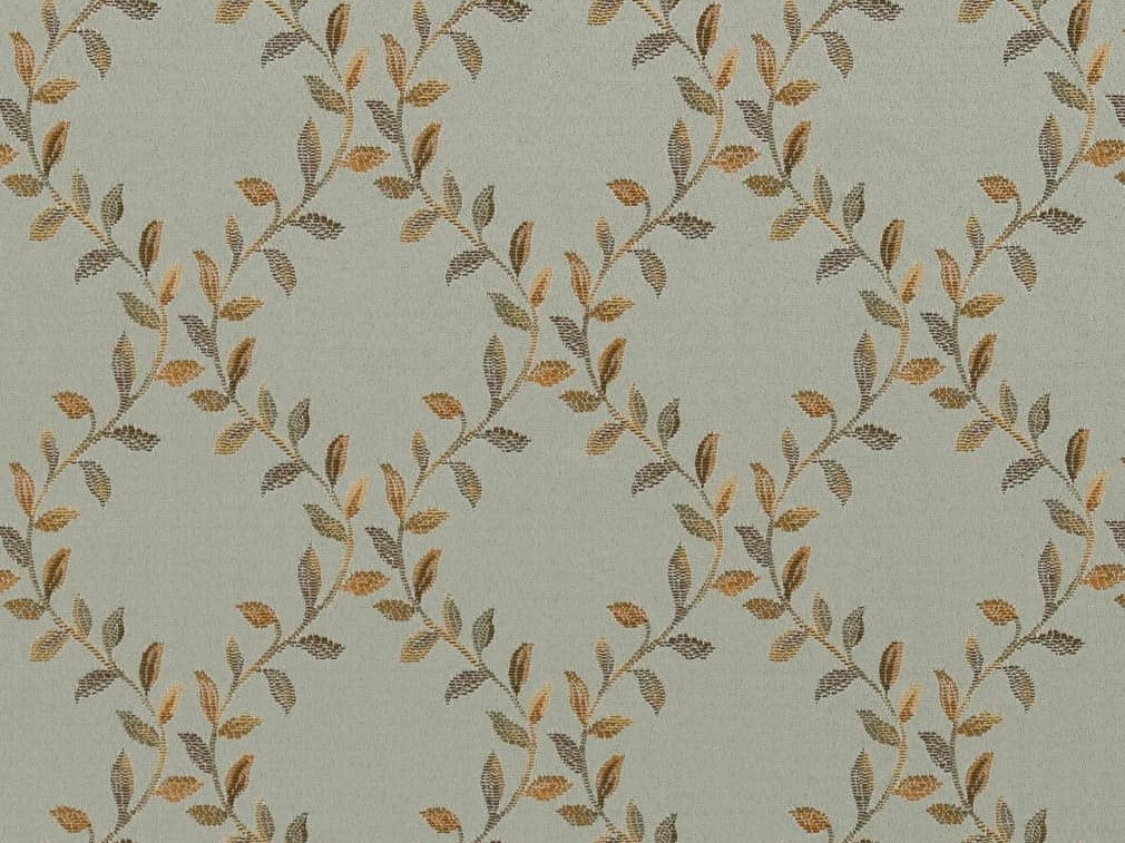 Heavy Duty Leaf Brocade Aqua Blue Beige Green Upholstery Drapery Fabric