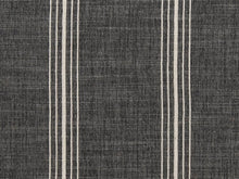 Load image into Gallery viewer, Crypton Water &amp; Stain Resistant Nautical Stripe Charcoal Black Off White Upholstery Fabric