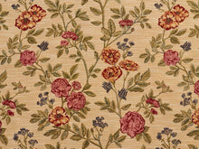 Load image into Gallery viewer, Heavy Duty Floral Botanical Tapestry Rose Pink Rusty Orange Navy Blue Green Beige Upholstery Fabric
