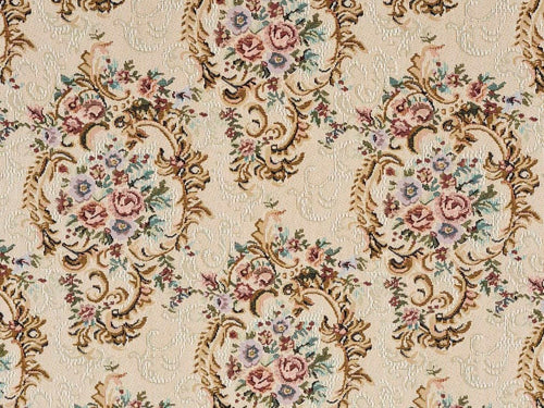 Heavy Duty Victorian Floral Tapestry Beige Mustard Gold Pink Green Blue Ivory Upholstery Fabric