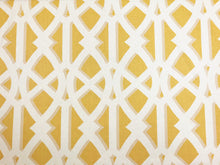 Load image into Gallery viewer, P Kaufmann Ivory Yellow Trellis Geometric Chinoiserie Upholstery Drapery Fabric