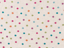 Load image into Gallery viewer, Beige Pink Turquoise Blue Orange Green Purple Embroidered Polka Dot Upholstery Drapery Fabric