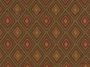 Heavy Duty Geometric Diamond Brown Beige Gold Green Pink Upholstery Drapery Fabric