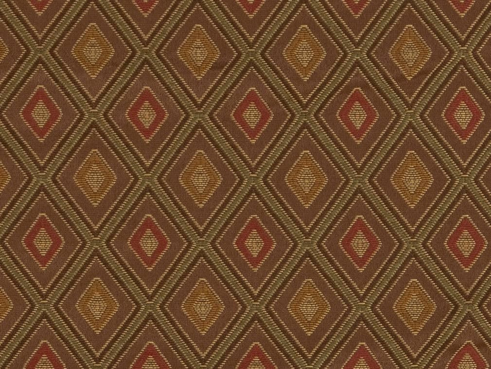 Heavy Duty Geometric Diamond Brown Beige Gold Green Pink Upholstery Drapery Fabric