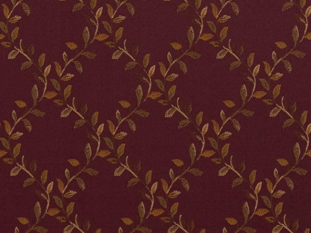 Heavy Duty Leaf Brocade Plum Purple Gold Beige Green Upholstery Drapery Fabric