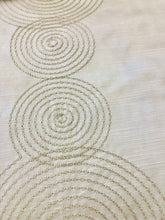 Load image into Gallery viewer, Faux Silk Circle Embroidered Drapery Fabric Ivory Beige Gray Charcoal / RMIL13