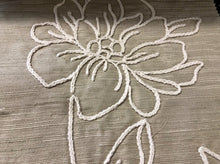 Load image into Gallery viewer, Embroidered Botanical Drapery Fabric Beige Gold Blue Gray Ivory / RMIL13
