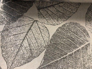Botanical Leaf Woodland Drapery Fabric Gray Beige / RMIL13