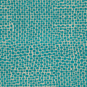 Palm Island Turquoise Blue Abstract Upholstery Fabric / Topaz