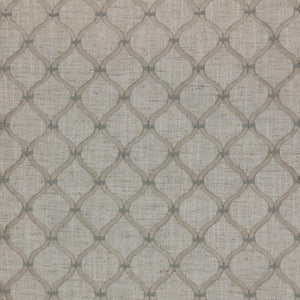 Romesco Trellis Gray Embroidered Geometric Fabric / Titanium