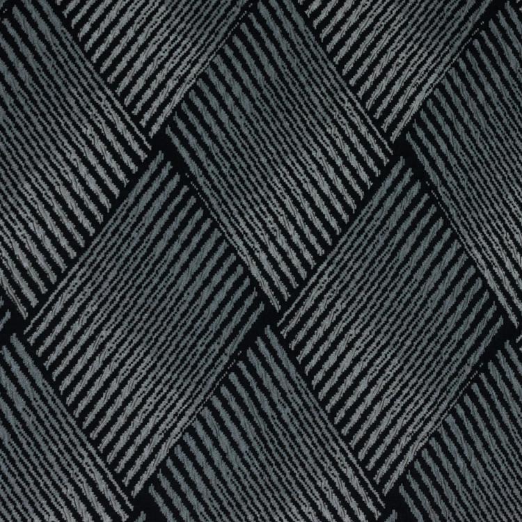 Soho Chic Silk Viscose Charcoal Gray Geometric Drapery Fabric / Mercury