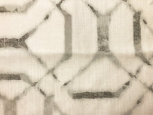 Load image into Gallery viewer, Cotton Ivory Grey Abstract Geometric Upholstery Drapery Fabric