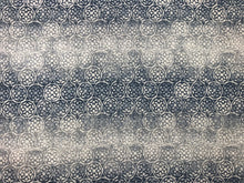 Load image into Gallery viewer, Designer Denim Stone Wash Blue Cream Medallion Upholstery Drapery Fabric