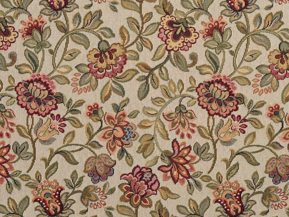 Heavy Duty Floral Botanical Tapestry Burgundy Peach Navy Blue Green Pink Upholstery Fabric