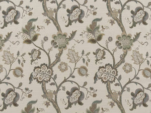 Heavy Duty Jacobean Floral Tapestry Sage Green Mustard Beige Ivory Brown Upholstery Fabric