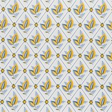 Load image into Gallery viewer, Schumacher Basile Trellis Wallpaper 5014230 / Yellow &amp; Blue