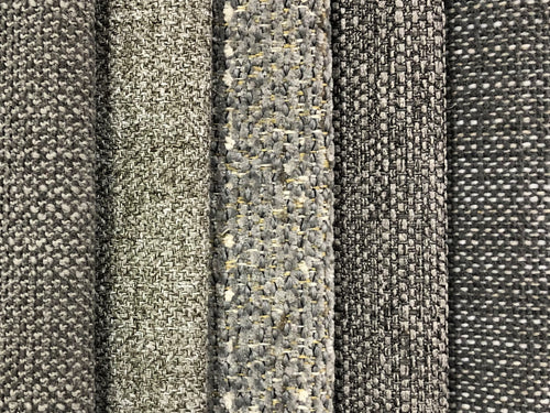 Crypton Stain Water Resistant Mid Century Modern Basketweave Herringbone Tweed Charcoal Gray Silver Upholstery Fabric RMCR XII