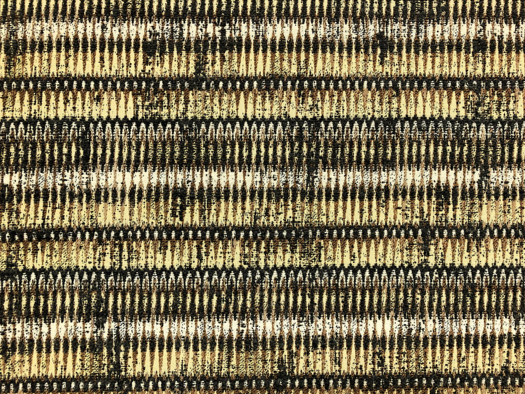 Designer Tribal Ethnic African Pattern Charcoal Black Beige Brown Cream Upholstery Fabric