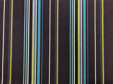 Load image into Gallery viewer, Navy Blue Teal Green Sunbrella Outdoor Marine Awning Stripe Upholstery Drapery Fabric