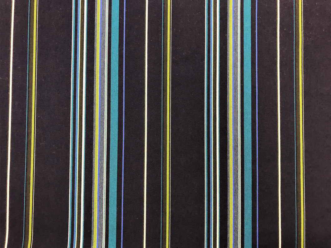 Navy Blue Teal Green Sunbrella Outdoor Marine Awning Stripe Upholstery Drapery Fabric