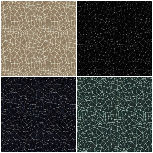 Abstract Geometric Beige Black Navy Blue Teal Cut Velvet Upholstery Fabric