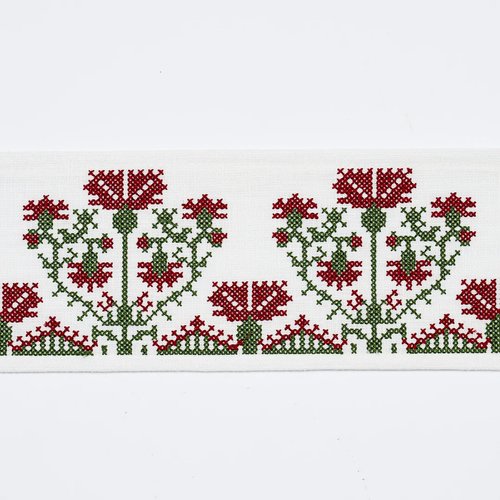 Schumacher Custis Embroidered Tape Trim / Claret
