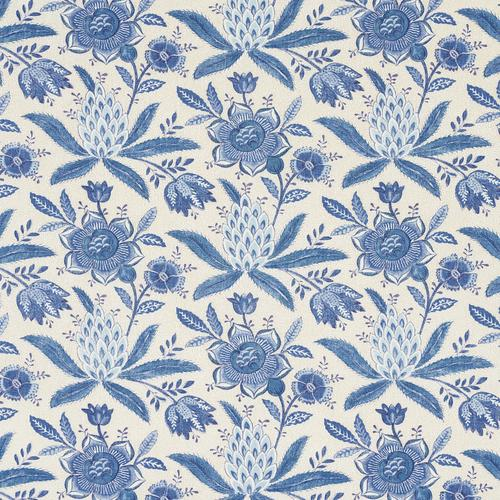 Schumacher Lafayette Botanical Fabric 180251 / Cornflower