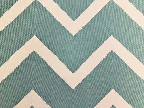 Kravet 32567-1516 Aqua Blue Off White Chevron Zig Zag Woven Water & Stain Resistant Upholstery Fabric