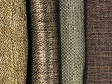 Load image into Gallery viewer, Light Dimming Antique Gold Brown Taupe Tweed Metallic Basketweave MCM Mid Century Modern Drapery Fabric RM-Classic