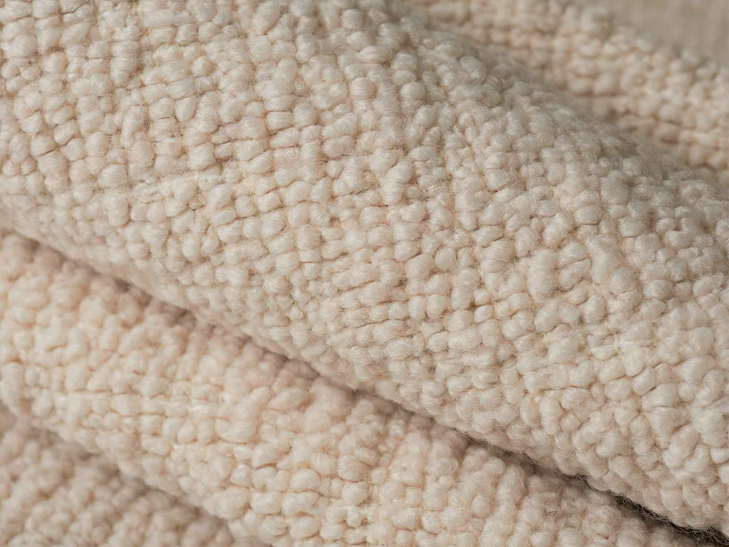 Designer Ivory Wool Blend Italian Boucle Upholstery Fabric
