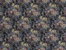 Load image into Gallery viewer, Heavy Duty Victorian Floral Tapestry Dark Teal Navy Blue Sage Green Plum Purple Pink Upholstery Fabric