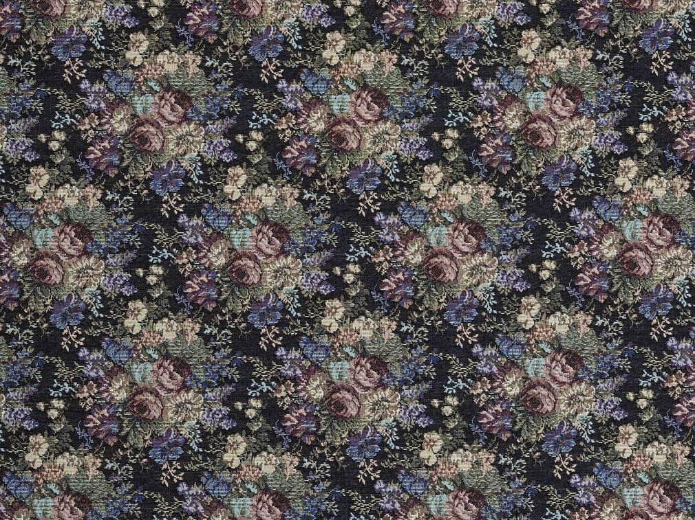 Heavy Duty Victorian Floral Tapestry Dark Teal Navy Blue Sage Green Plum Purple Pink Upholstery Fabric