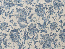 Load image into Gallery viewer, French Blue Beige Grey Floral Upholstery Drapery Fabric