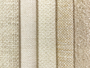 Crypton Stain Water Resistant Mid Century Modern Tweed Chenille Off White Ivory Beige Upholstery Fabric RMCR III