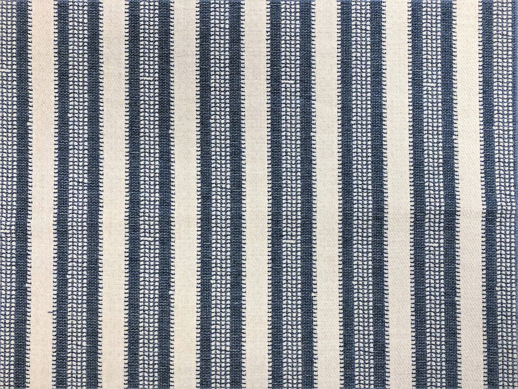 6045011 ESSEX FRENCH BLUE Ticking Stripe Upholstery And Drapery Fabric