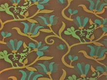 Load image into Gallery viewer, Water &amp; Stain Resistant Designer Floral Olive Green Turquoise Blue Sage Upholstery Fabric