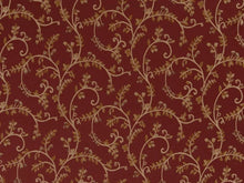 Load image into Gallery viewer, Heavy Duty Floral Burgundy Red Ivory Gold Upholstery Drapery Fabric
