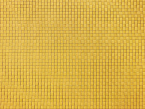 Sunshine Yellow Small Scale Basketweave Geometric Matelasse Check Upholstery Drapery Fabric