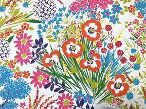 P Kaufmann Potting Shed Cotton Floral Green Hot Pink Blue Orange Purple Yellow Ivory Botanical Tropical Drapery Fabric